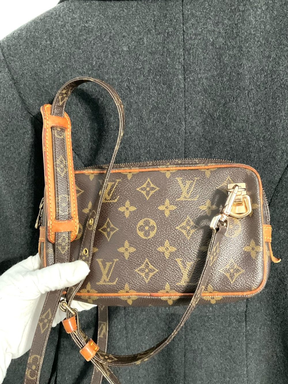 ✅LV free wallet POCHETTE BANDOLIER CROSSBODY LOUIS VUITTON AUTHENTIC - Picture 11 of 14